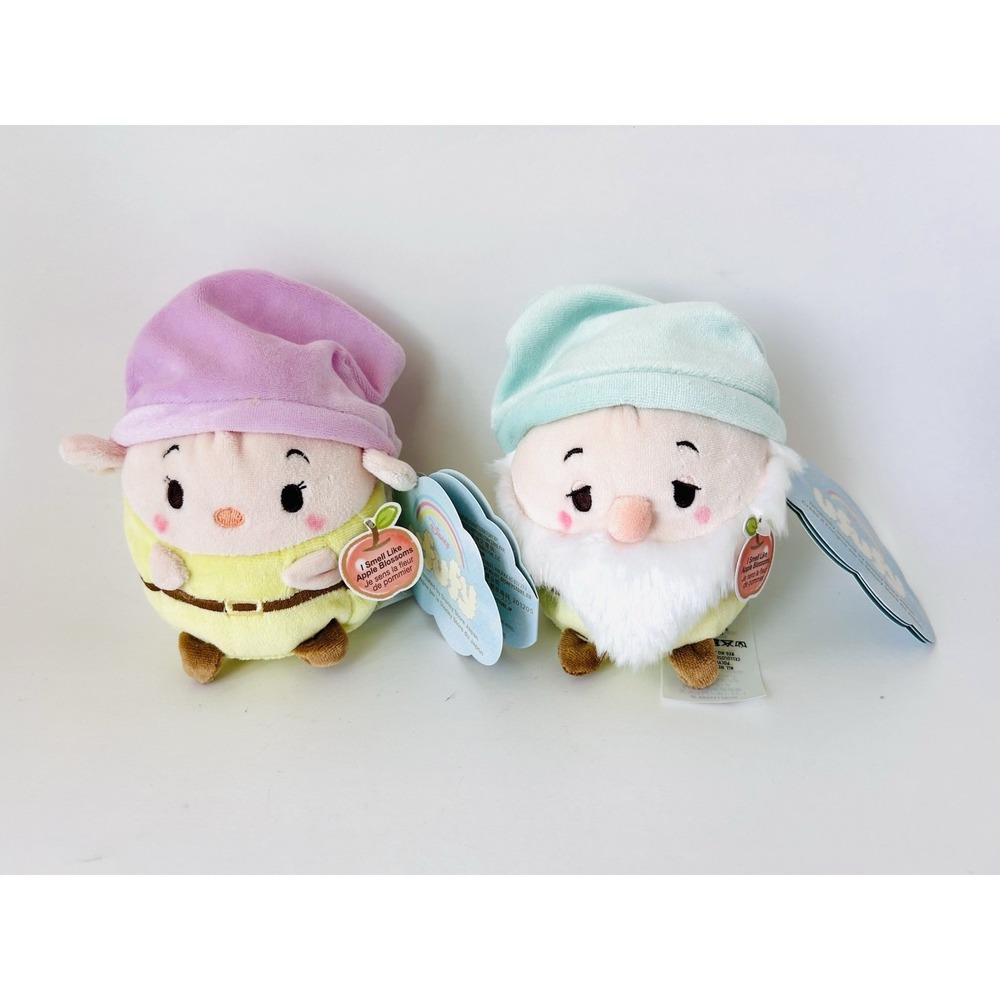 Lot Of 2 Disney Parks Snow White Dwarfs Ufufy Stuffed 4" Plush‎ Toys NEW